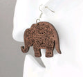 Black Elephant Dangle Earrings