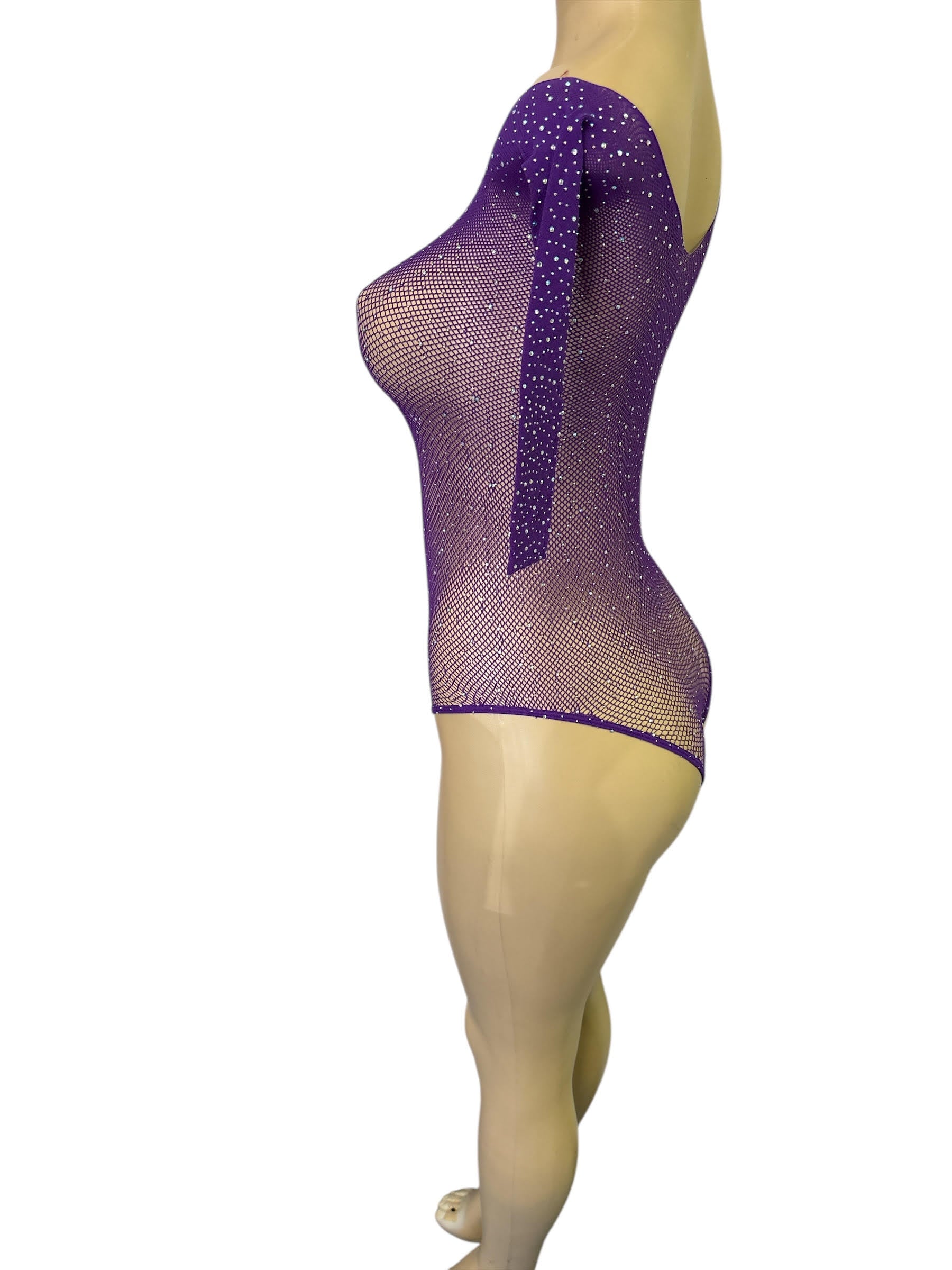 Rhinestone Fishnet Bodysuit