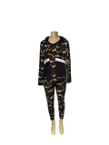 Camouflage Contrast Hooded Tracksuit Set