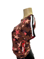 Star Print Tie-Front T-Shirt