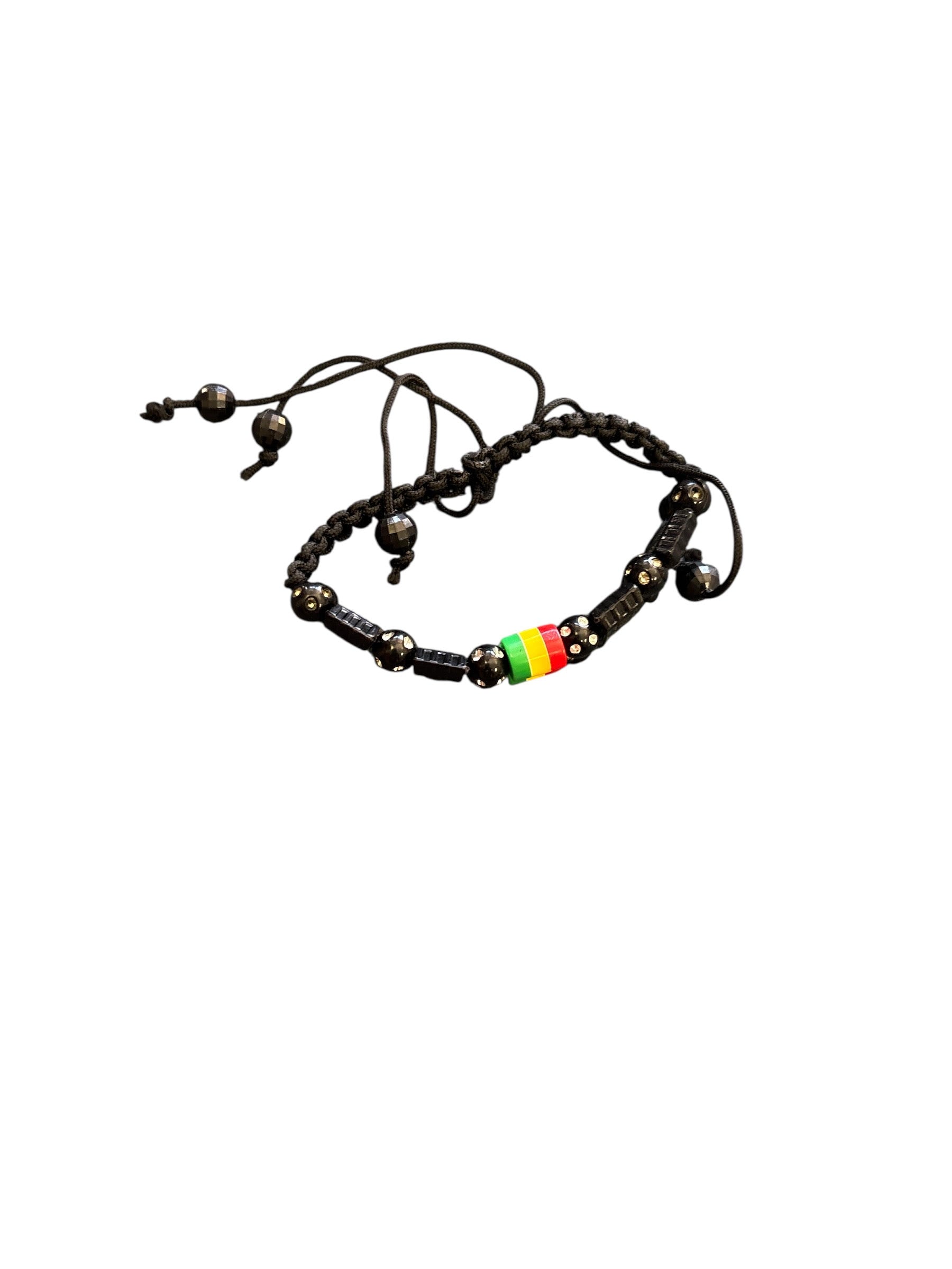 Beaded Rasta &amp; Black Stretch