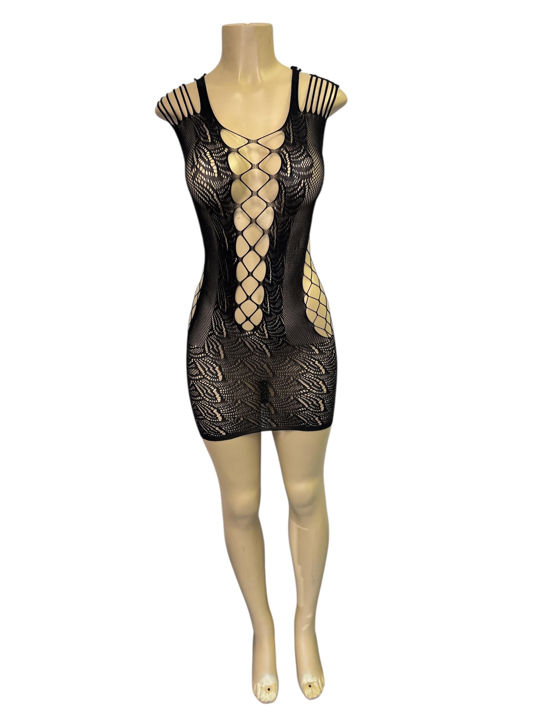 Rhinestone Fishnet Bodysuit