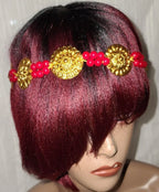 Gold & Green Beaded Headband