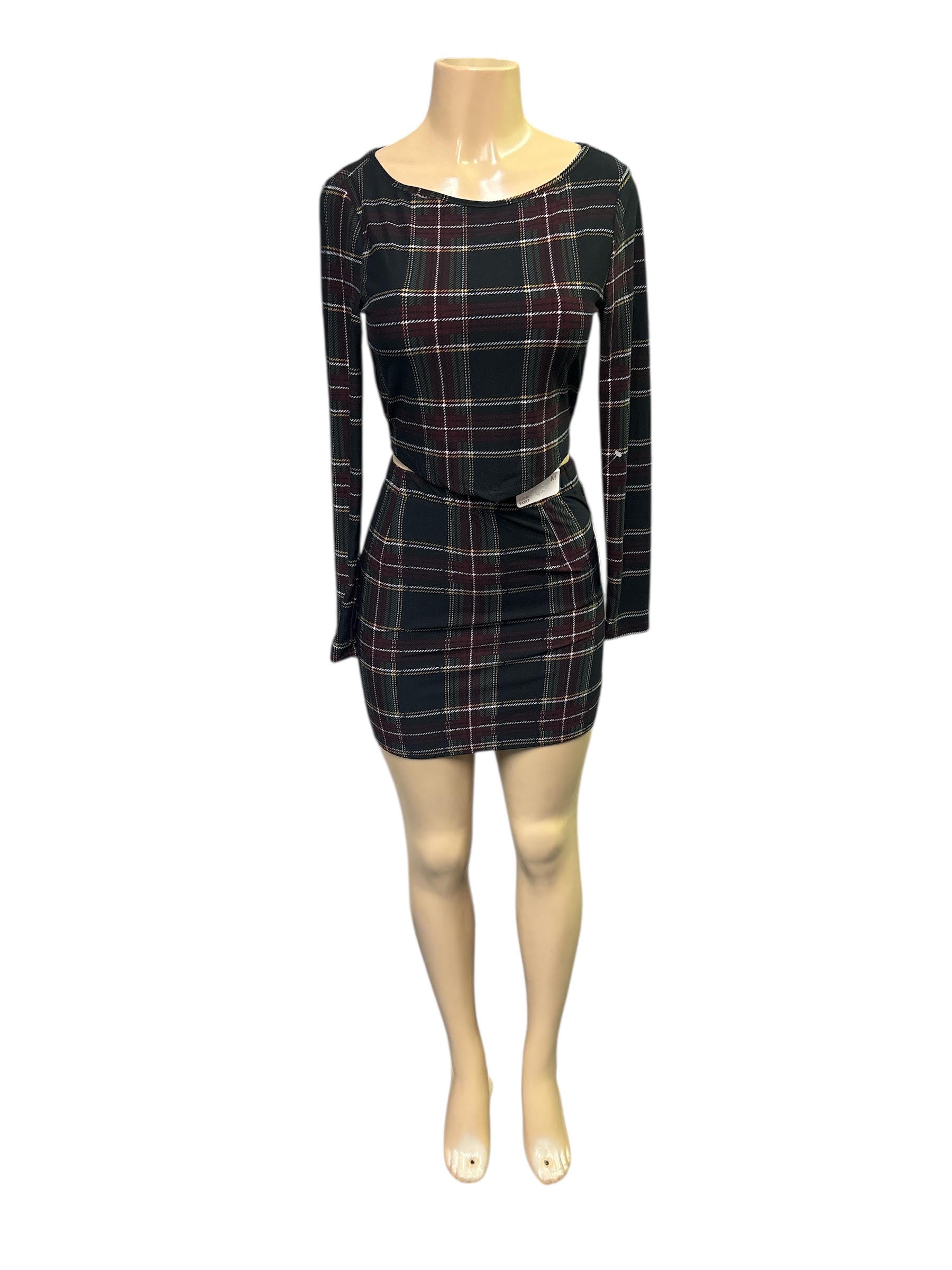 Classic Plaid Two-Piece Crop Top & Mini Skirt Set