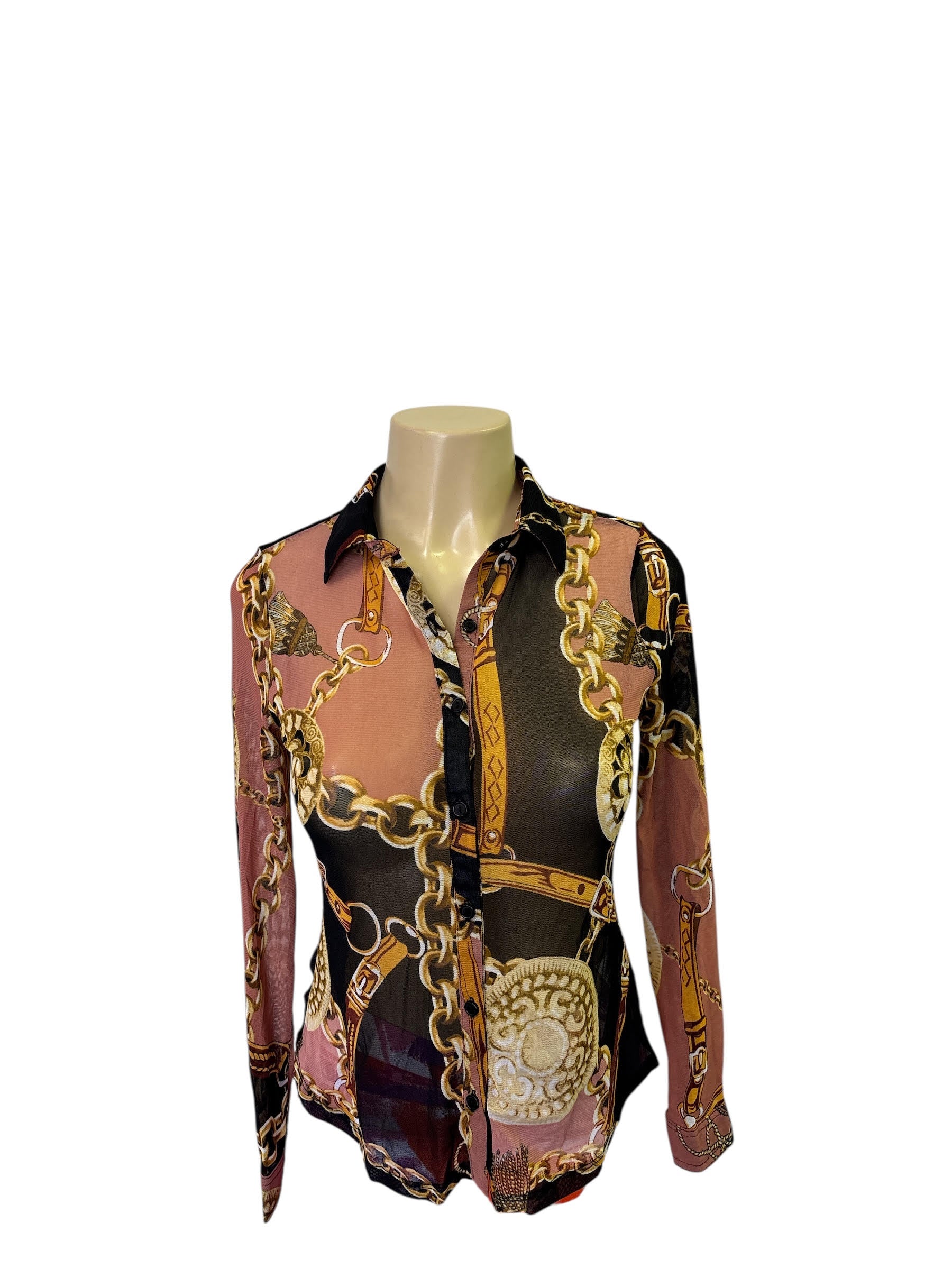 Long sleeve sheer top