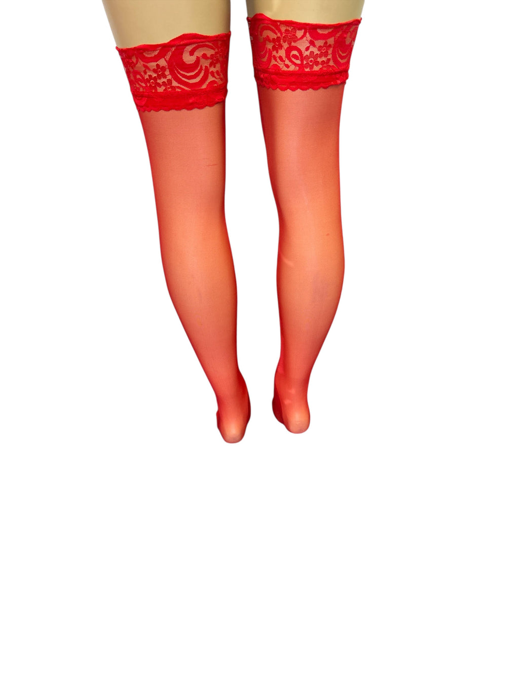 Black Lace Top Thigh-High Stockings