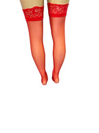 Black Lace Top Thigh-High Stockings