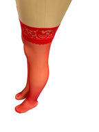 Black Lace Top Thigh-High Stockings