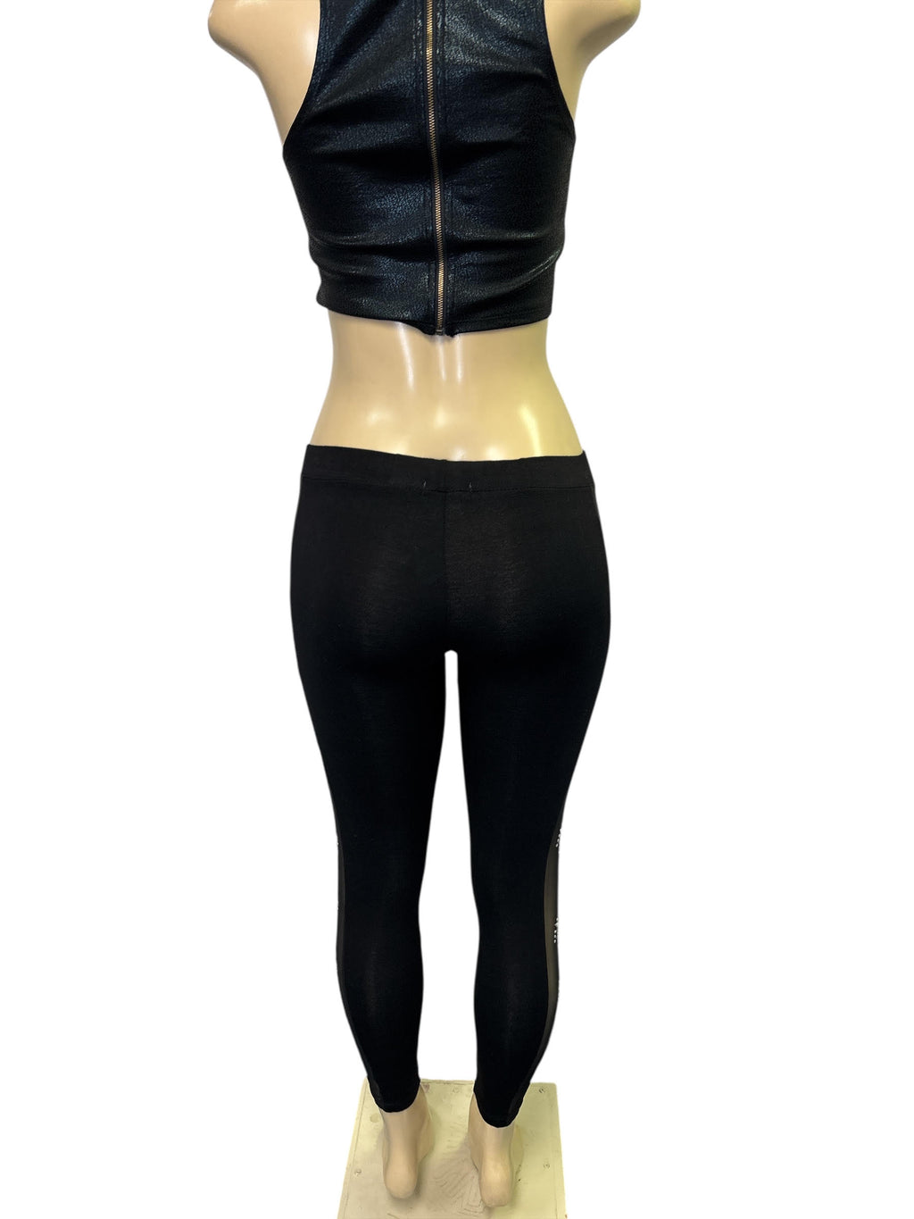Rhinestone side stripe leggings