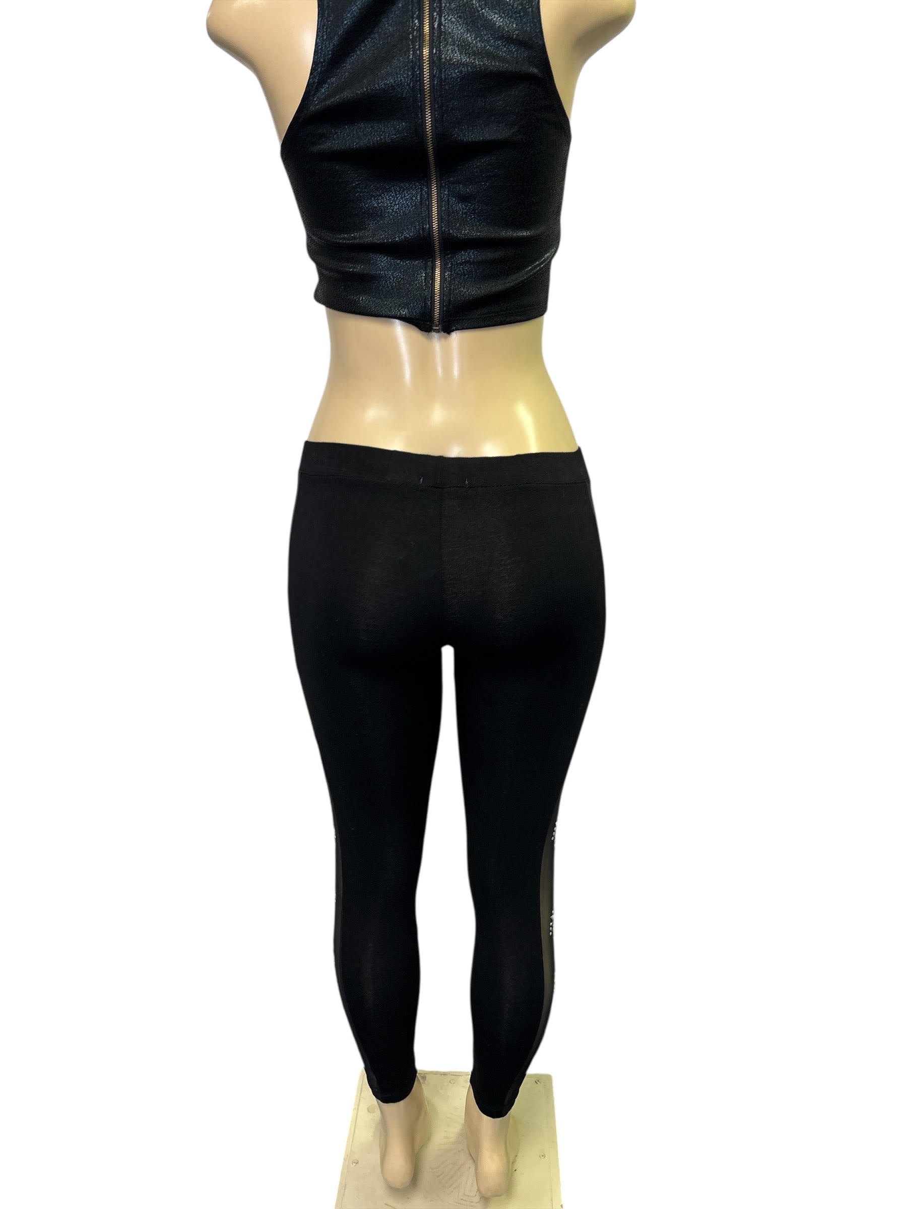 Rhinestone side stripe leggings