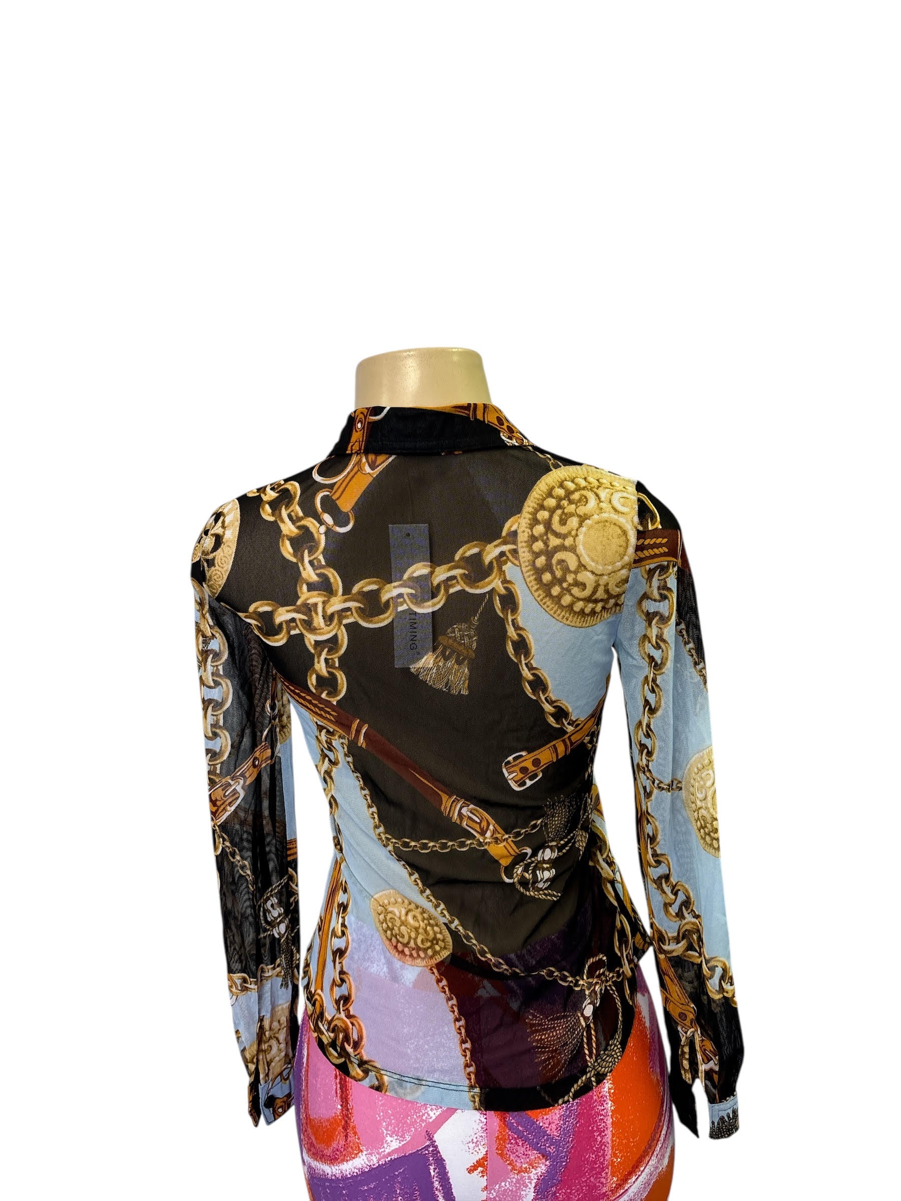 Long sleeve sheer top
