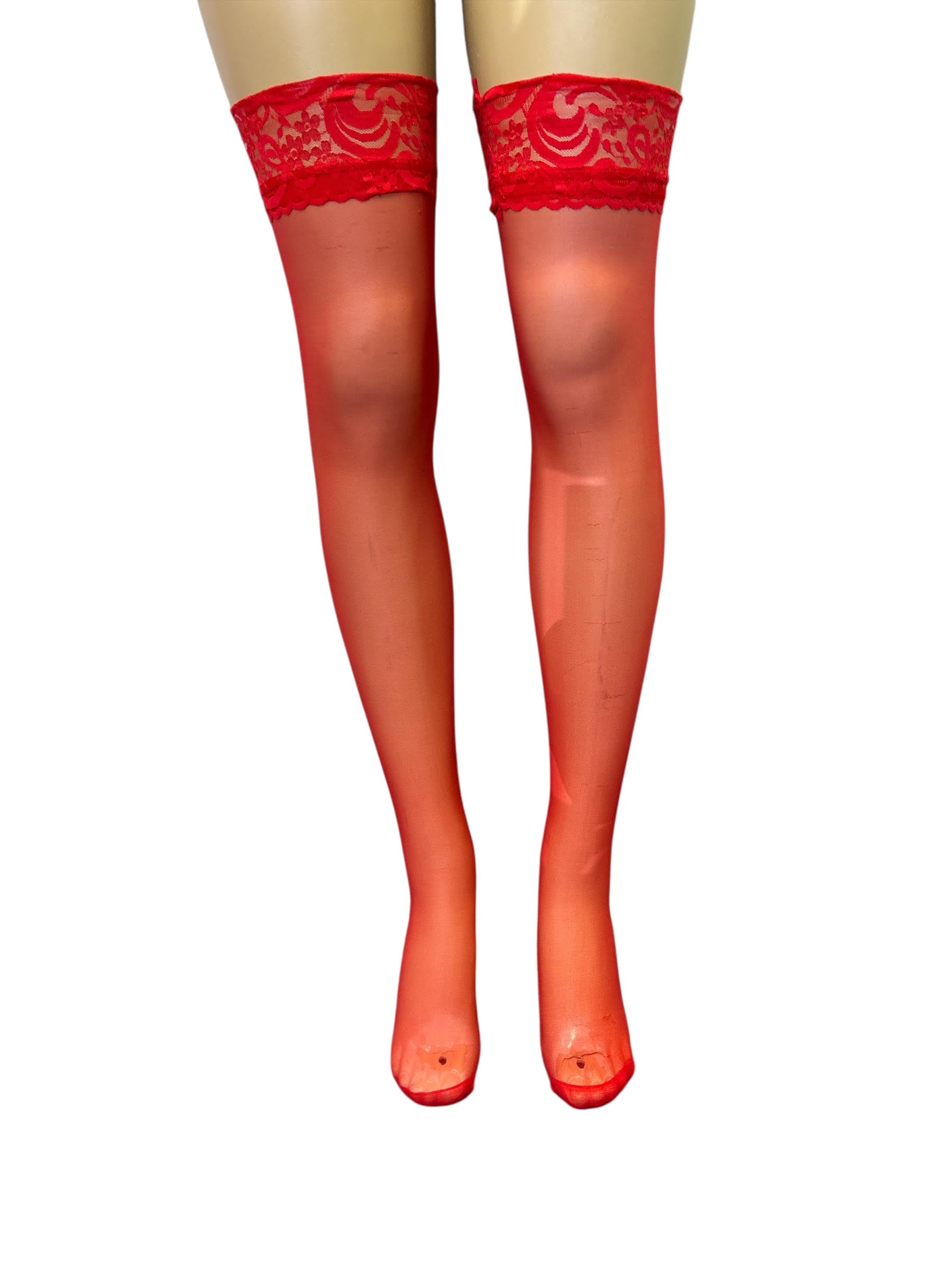 Black Lace Top Thigh-High Stockings