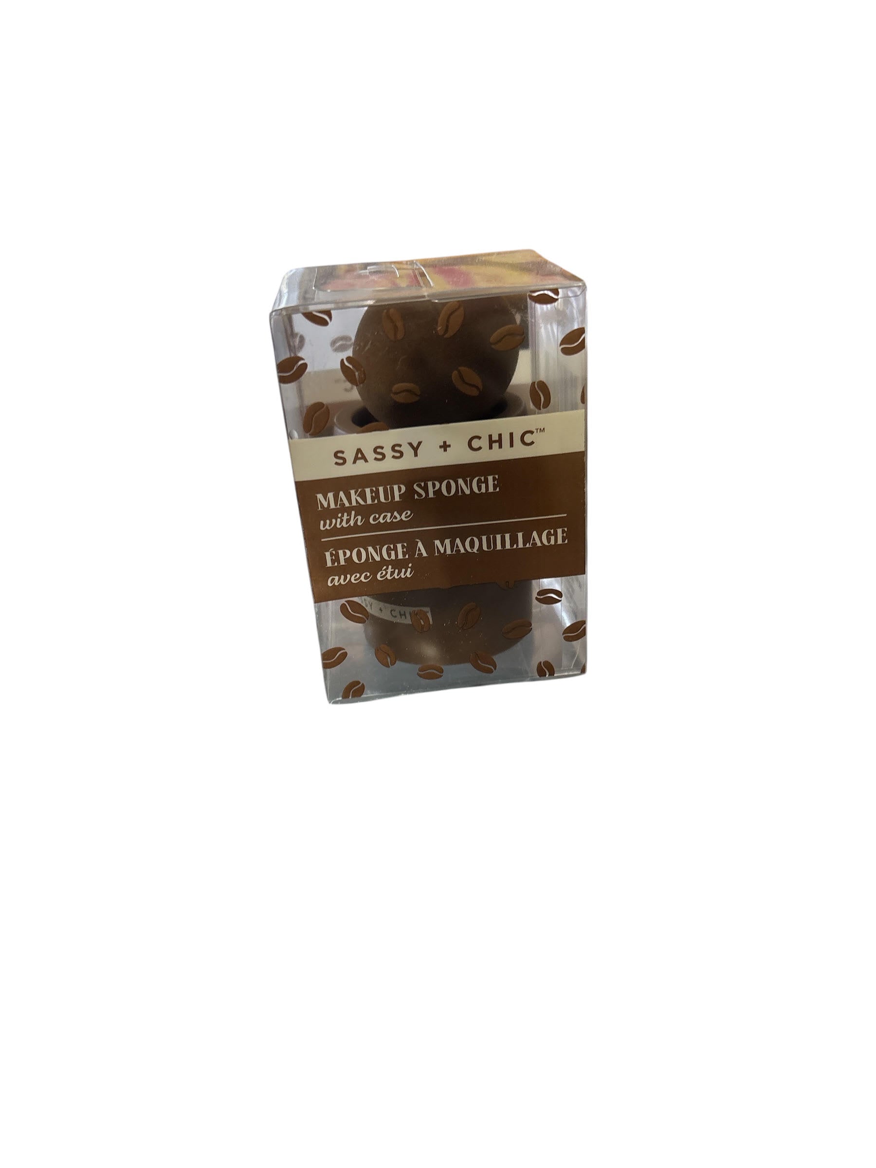 Sassy + Chic Coffee Bean Print Makeup Sponge with Travel Case Set