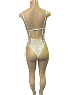 Daring Purple Lace Teddy with Tulle Skirt