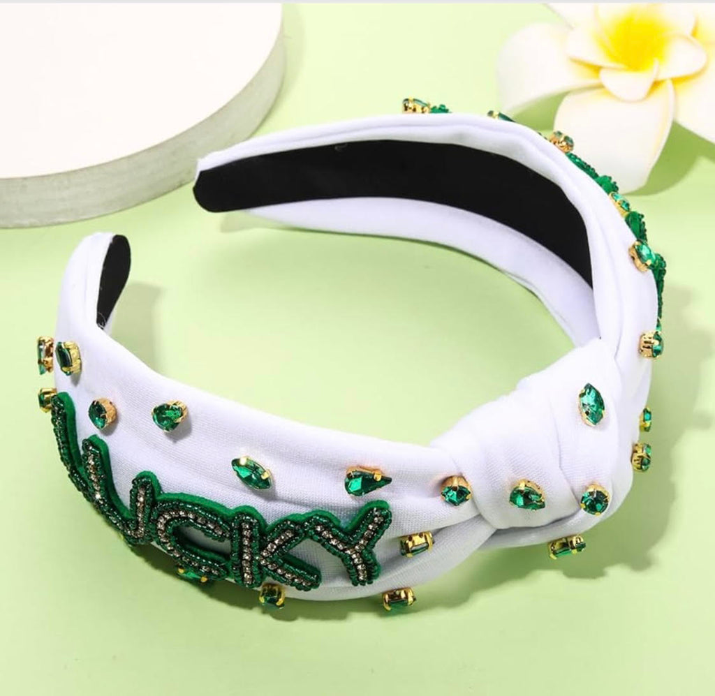 Radiant Jewel Embellished Knotted Headband