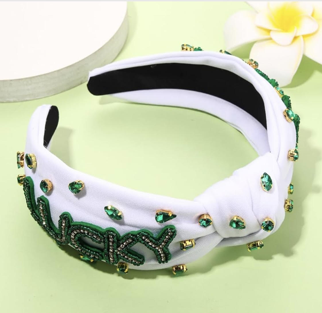 Radiant Jewel Embellished Knotted Headband