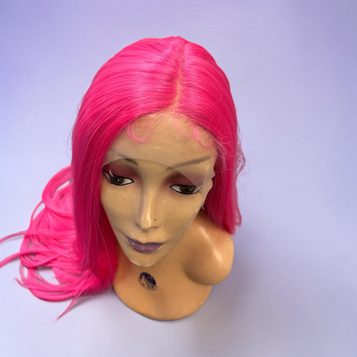 Hot Pink Long Straight Lace Front Wig