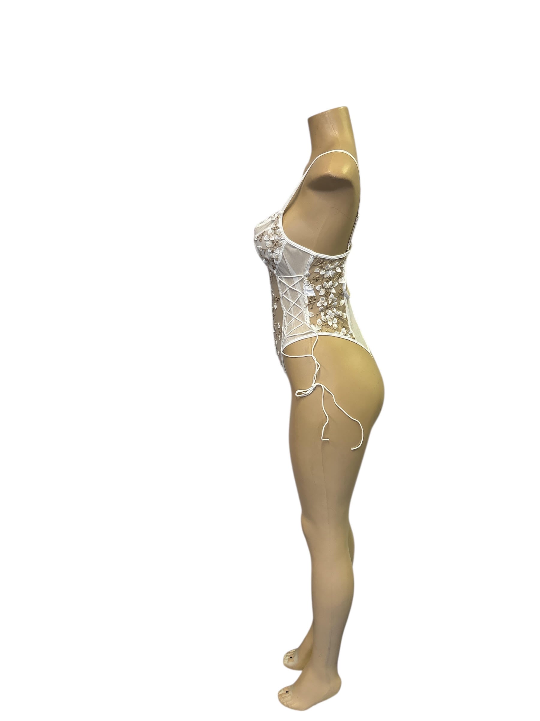 Daring Purple Lace Teddy with Tulle Skirt