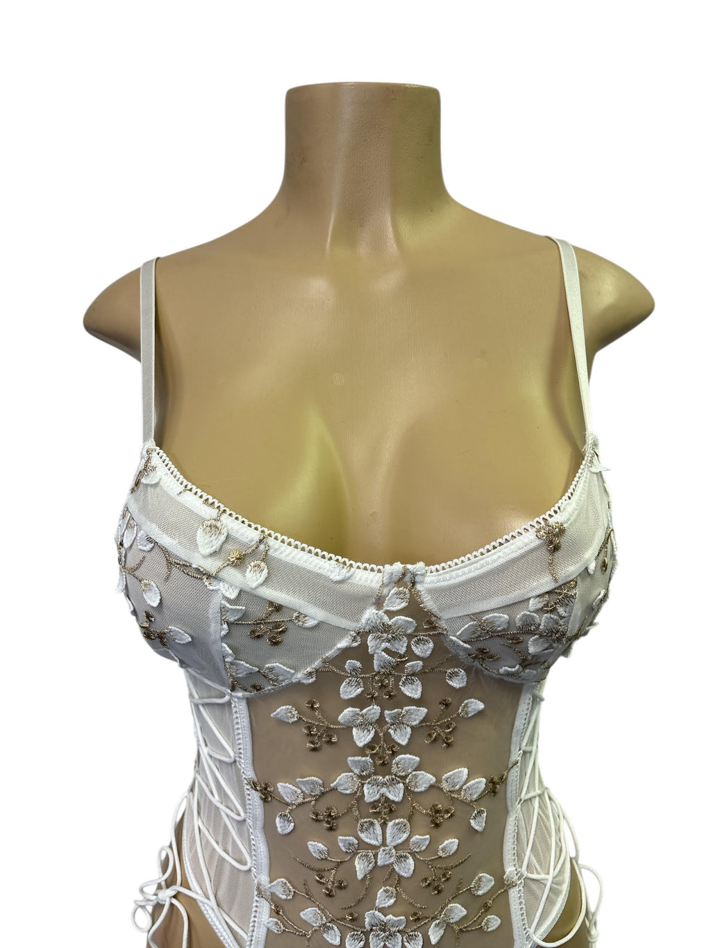 Daring Purple Lace Teddy with Tulle Skirt