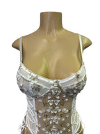 Daring Purple Lace Teddy with Tulle Skirt