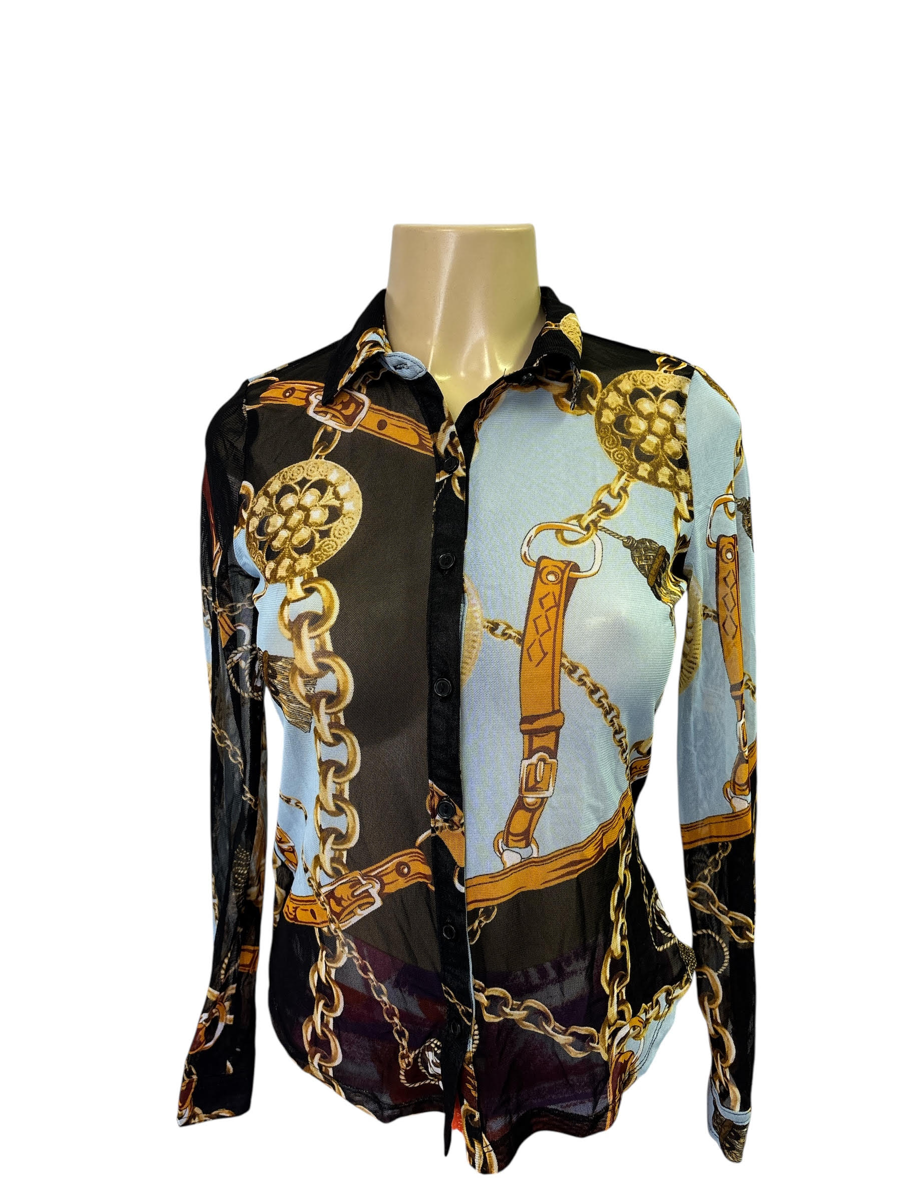 Long sleeve sheer top