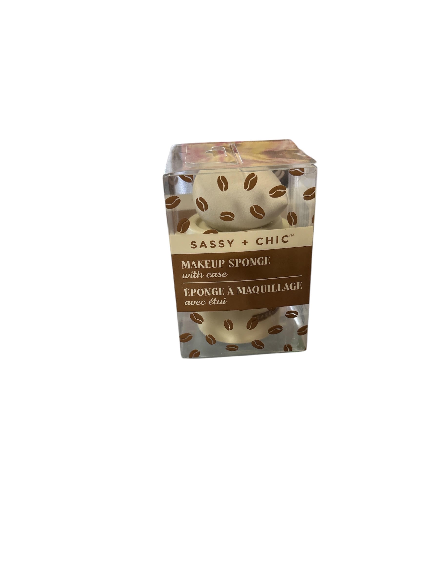 Sassy + Chic Coffee Bean Print Makeup Sponge with Travel Case Set