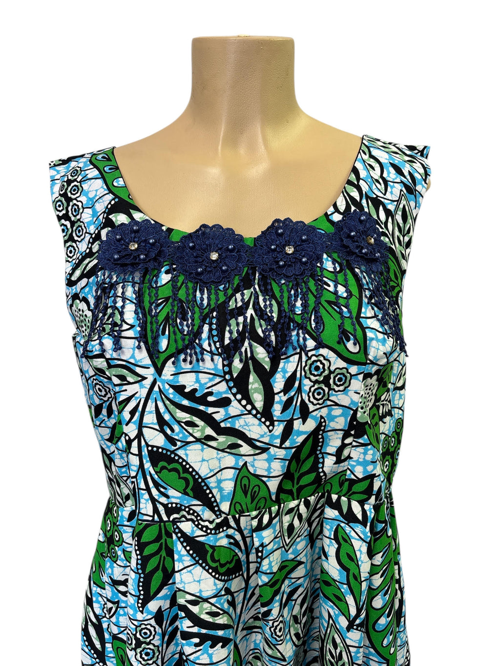 African Print Bodycon Midi Dress