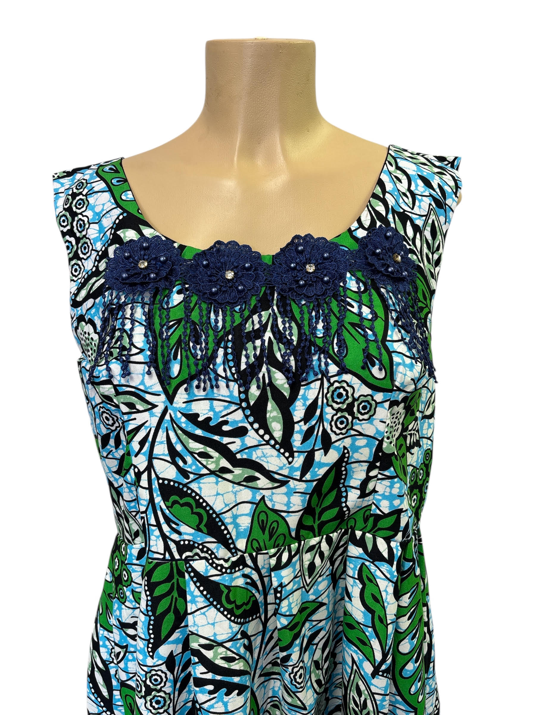 African Print Bodycon Midi Dress