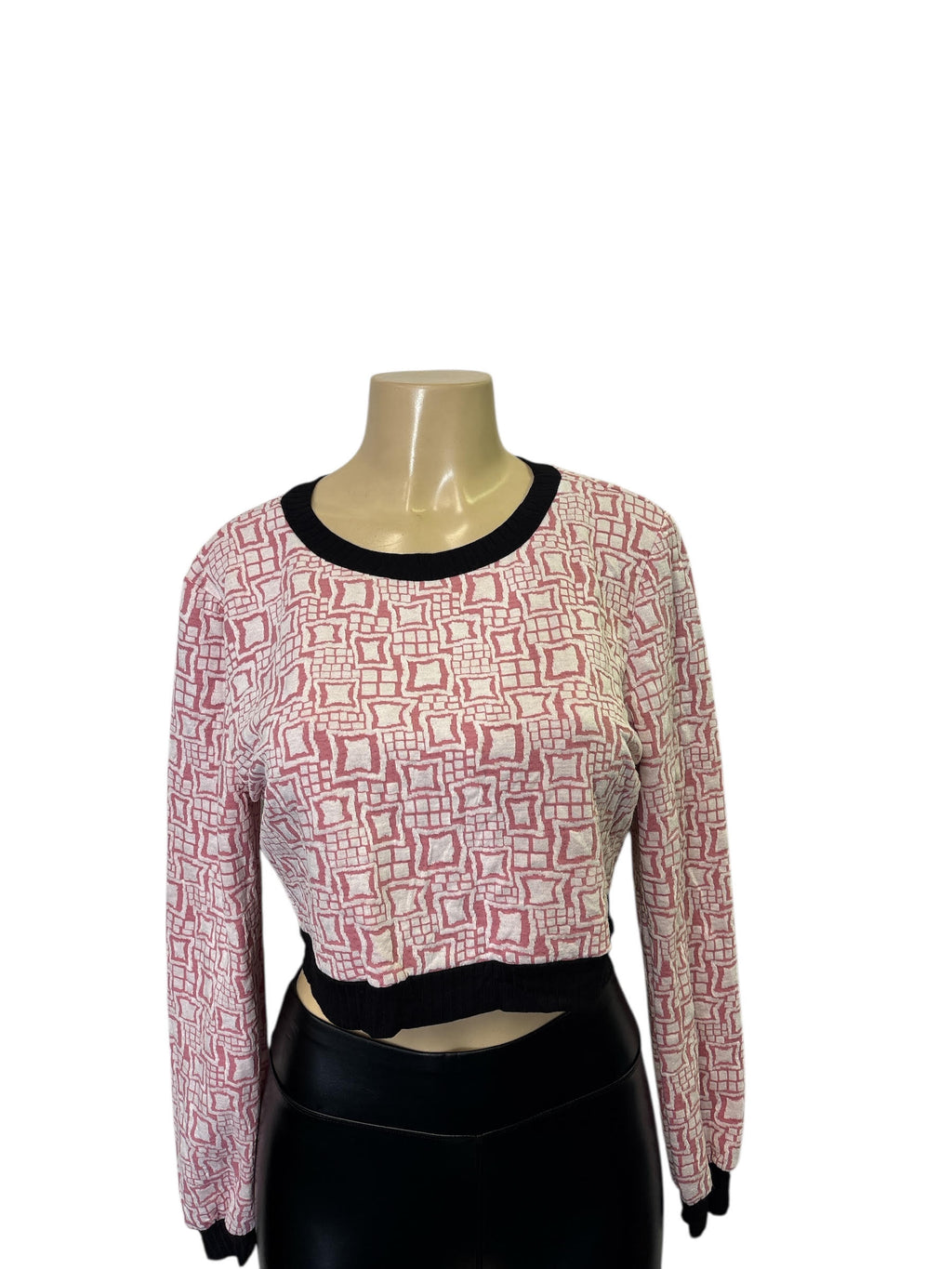 Print Cutout Crop Top