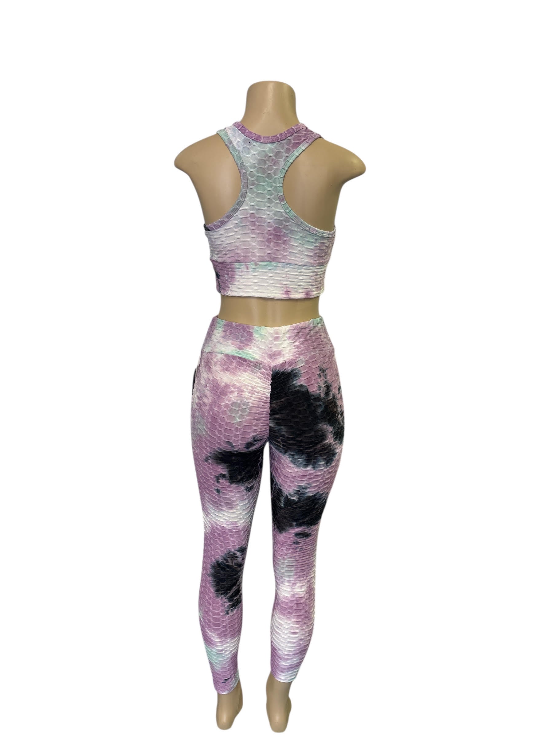 Tie-Dye Honeycomb Texture Workout Set