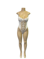 Daring Purple Lace Teddy with Tulle Skirt