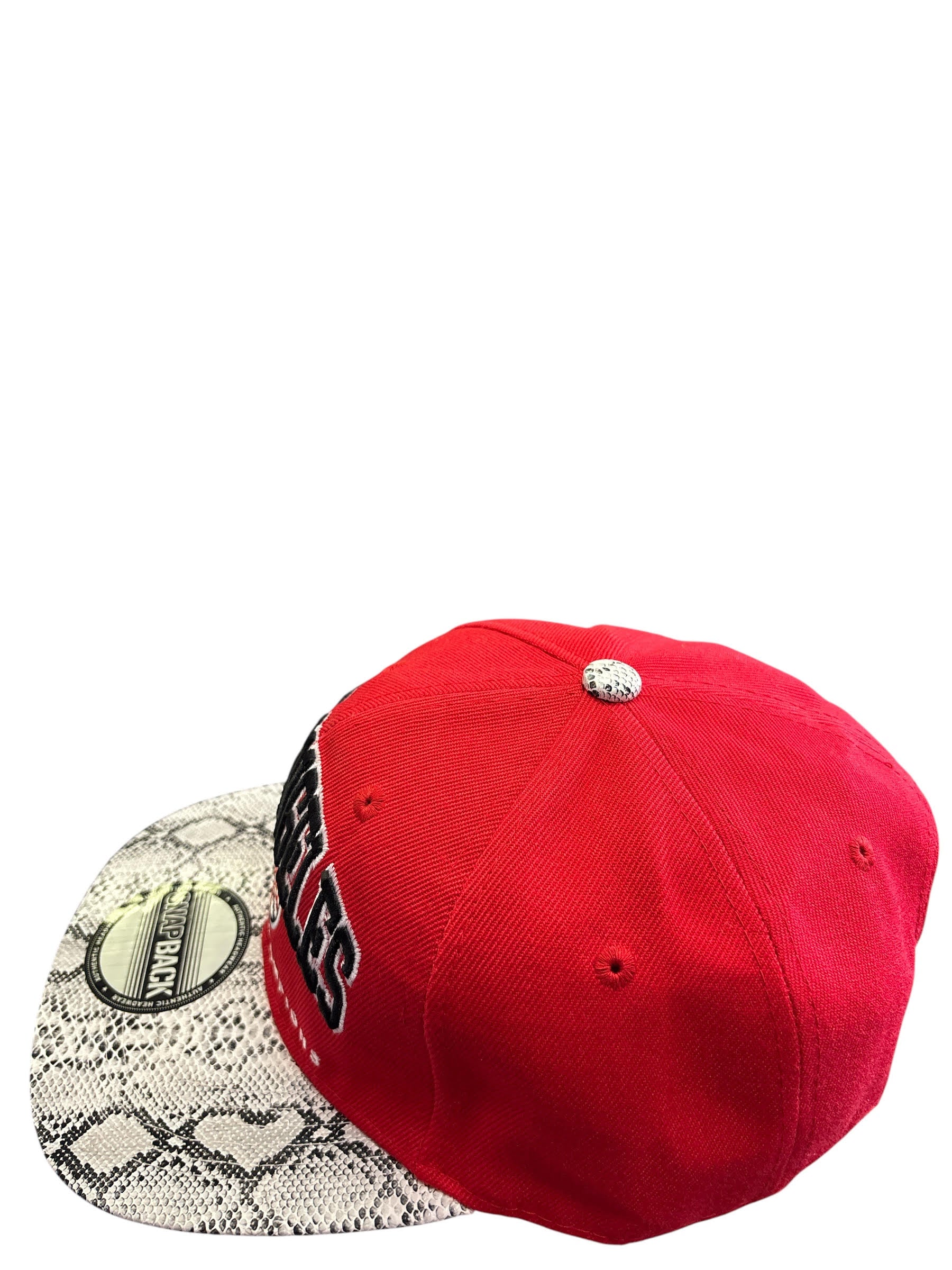 Los Angeles Baseball "City of Champions" Snapback Hat with Snake Print Brim