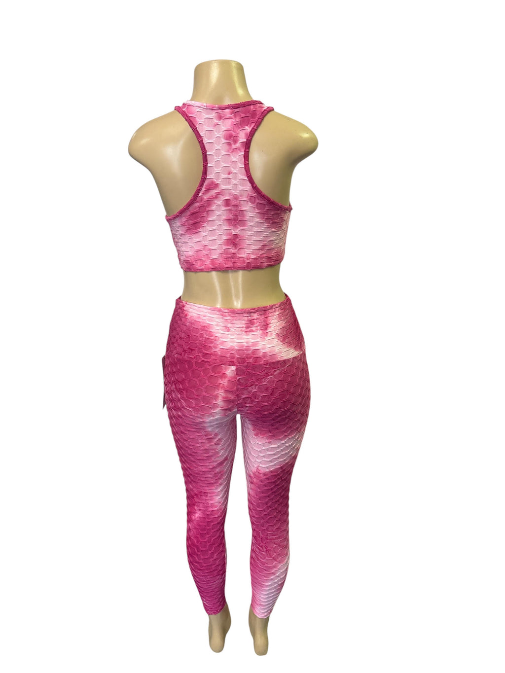 Gray Honeycomb Textured Workout Set