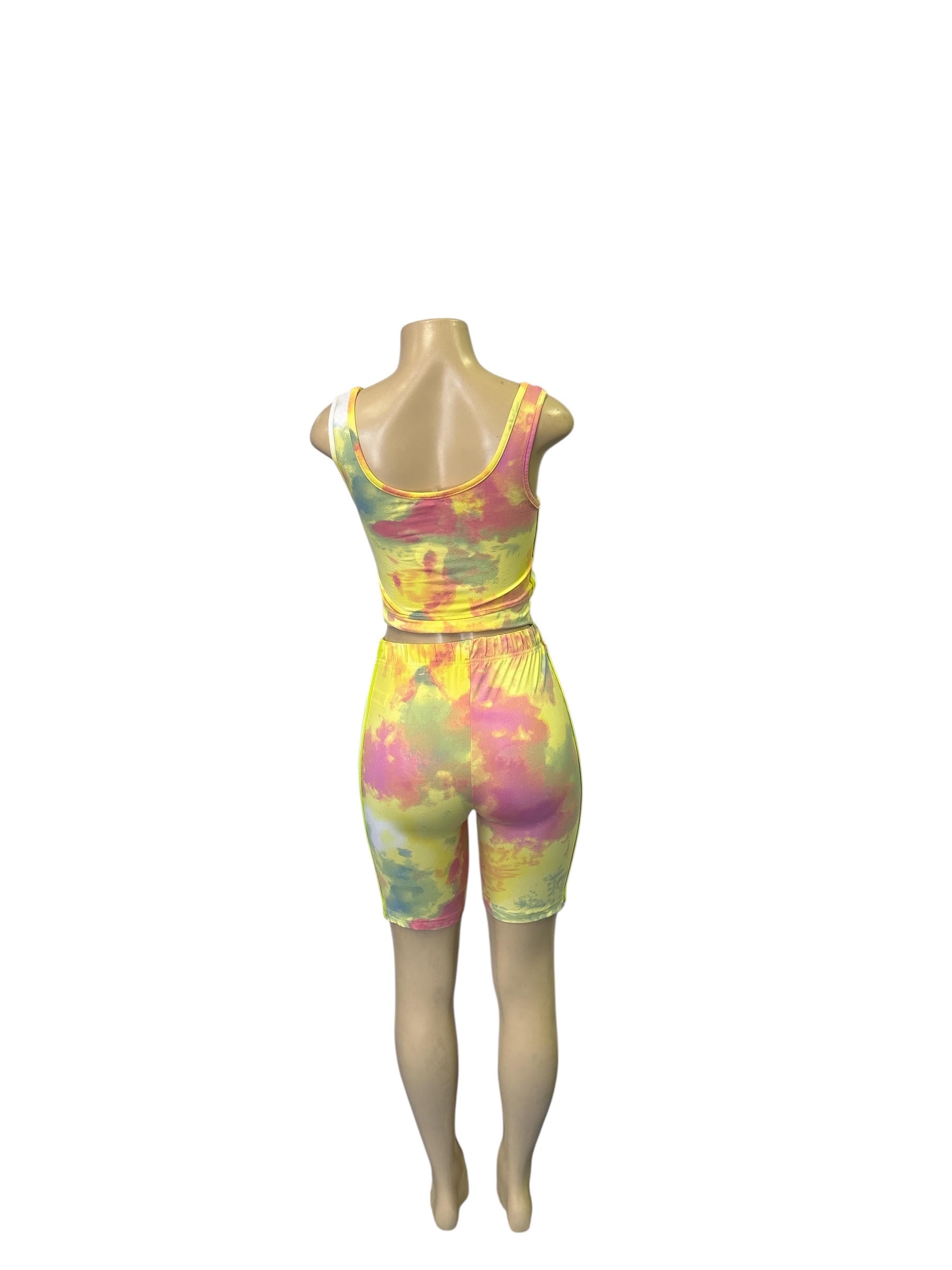 Pink and White Tie-Dye Two-Piece Set