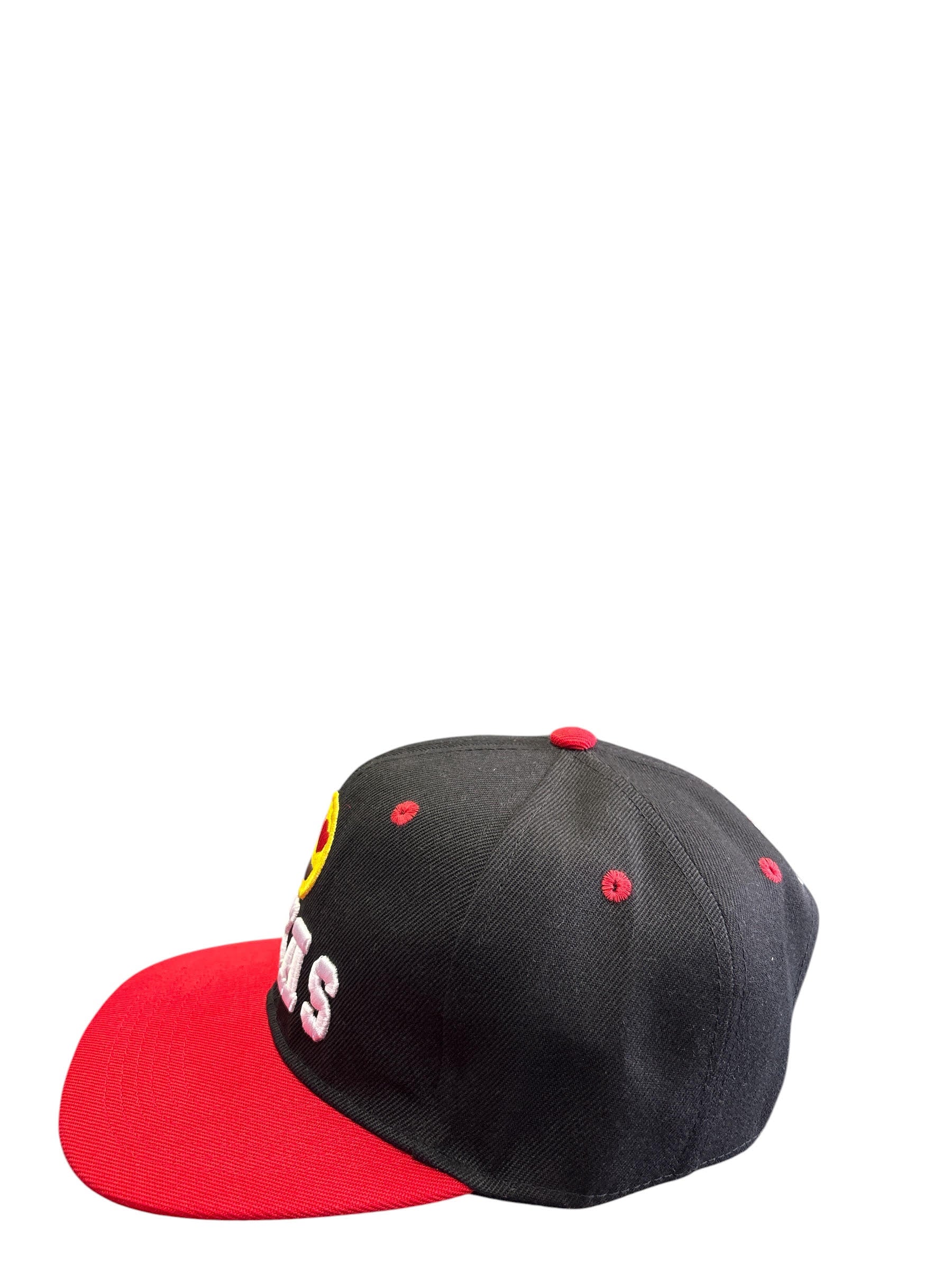 I Love Texas Heart Emoji Snapback Cap – Black & Red Embroidered Texas Souvenir Hat
