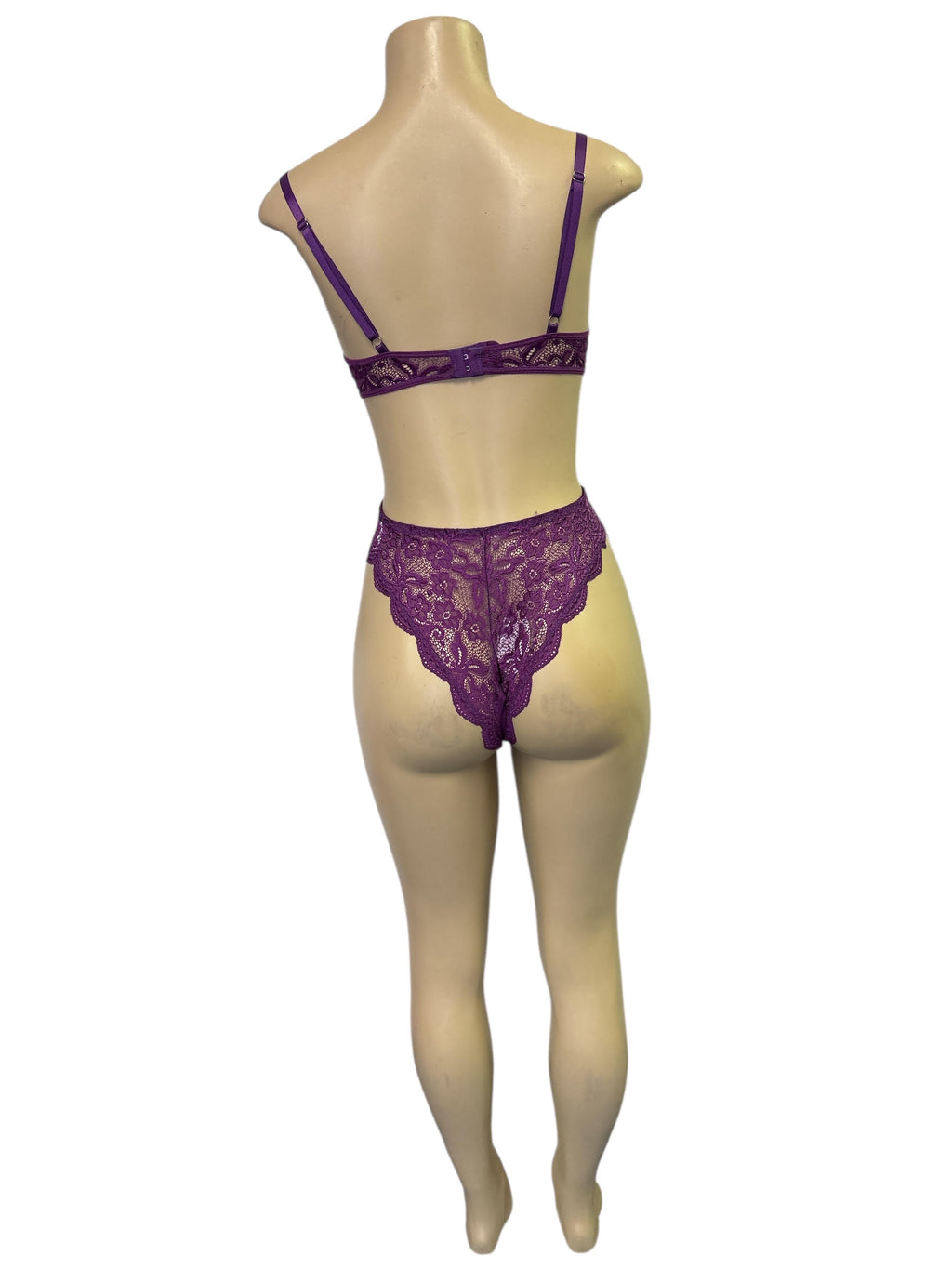 Daring Purple Lace Teddy with Tulle Skirt