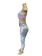 Gray Honeycomb Textured Workout Set