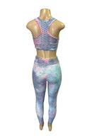 Gray Honeycomb Textured Workout Set