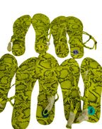 Yellow snake skin patterned sandals