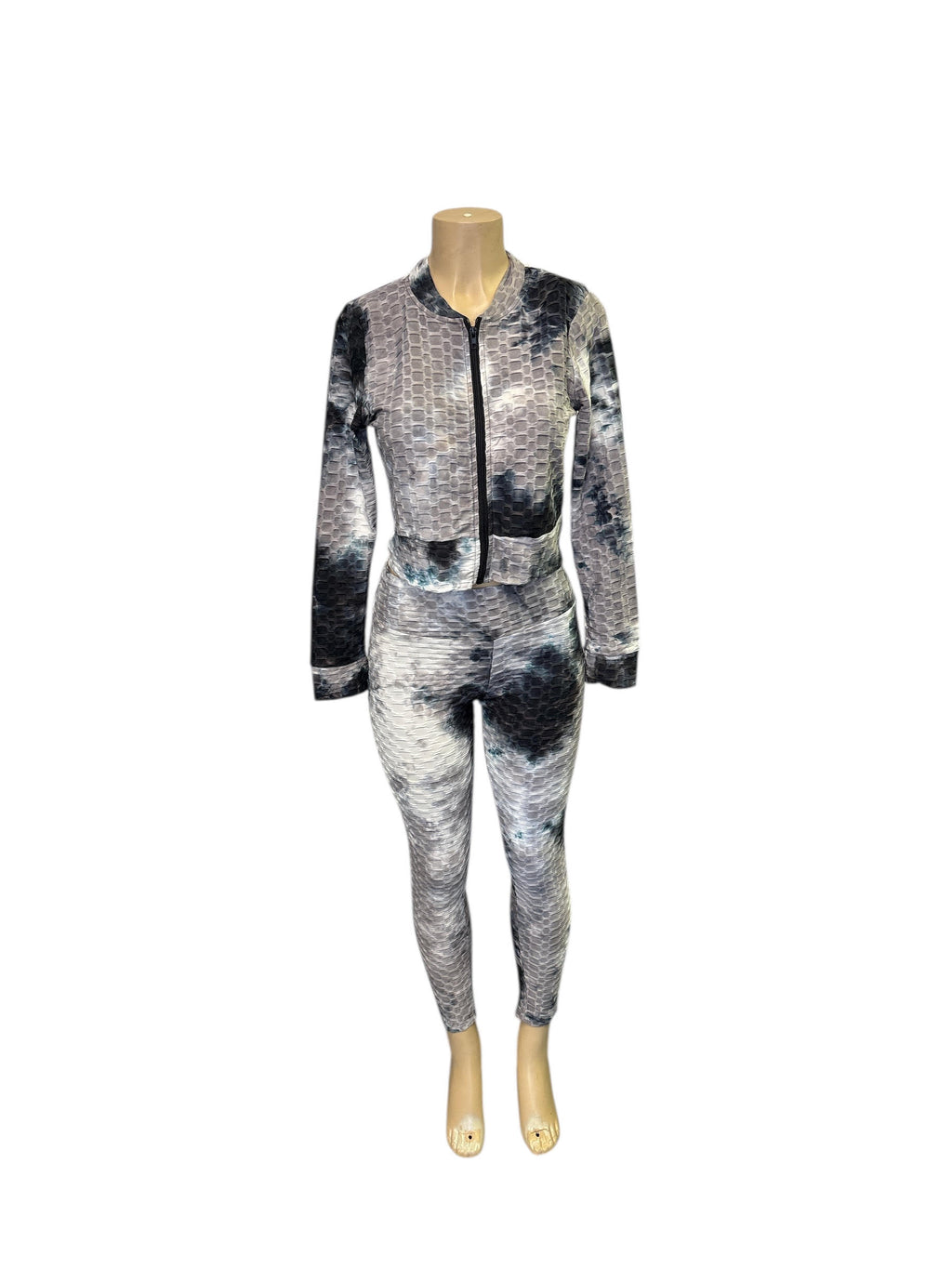 Honeycomb Texture Tie-Dye Activewear Set