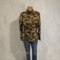 Women's Rhinestone Embellished Camo Button-Down Jacket