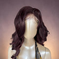 Burgundy Wine Red Body Wave Swiss Lace Front Wig | Long Wavy Synthetic Wig