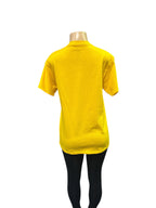 Yellow "The Simpsons" Graphic T-Shirt and the Pink Faux Fur Belt Bag.