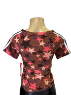 Star Print Tie-Front T-Shirt