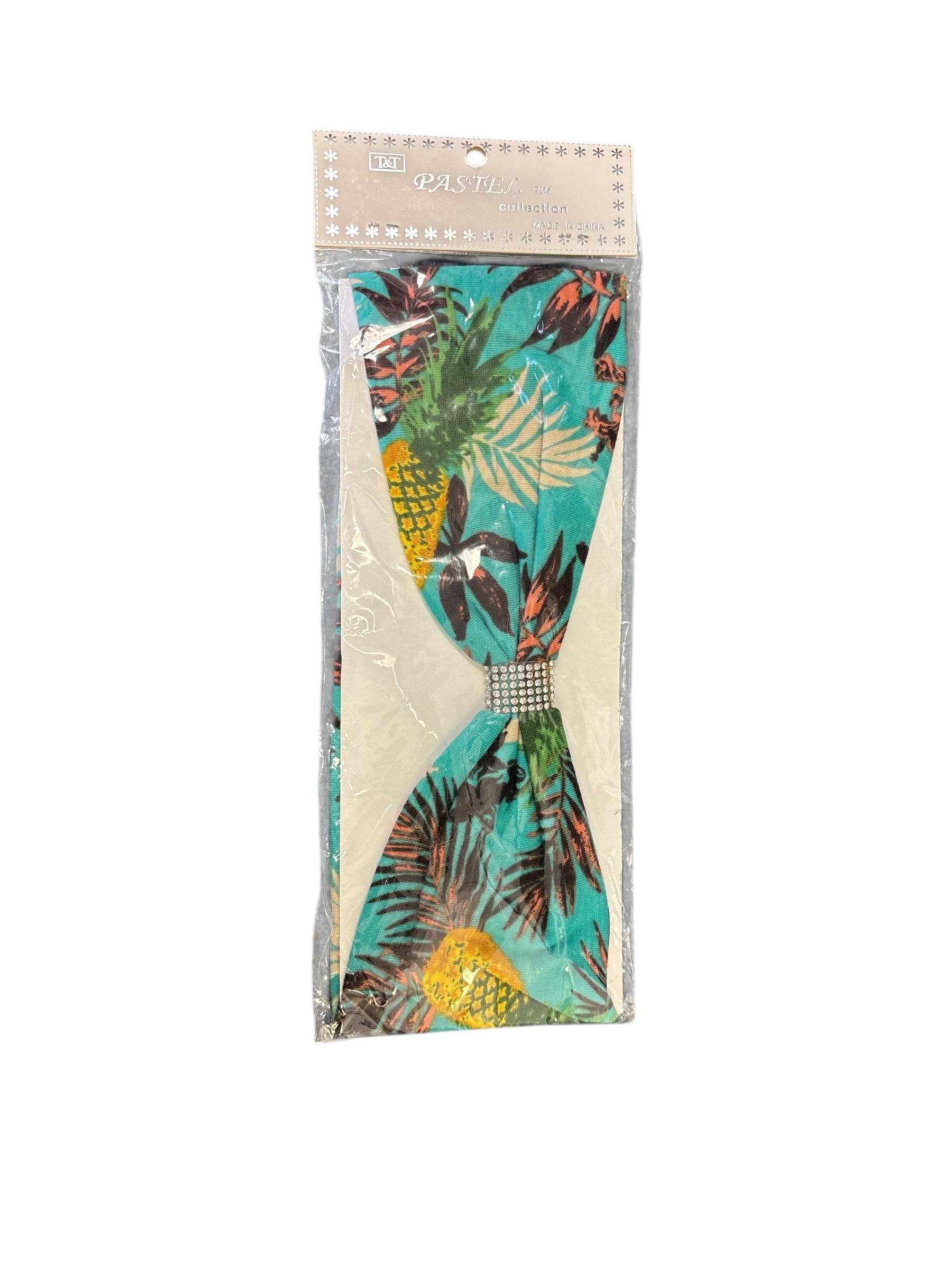 Rhinestone Pineapple Print Headband
