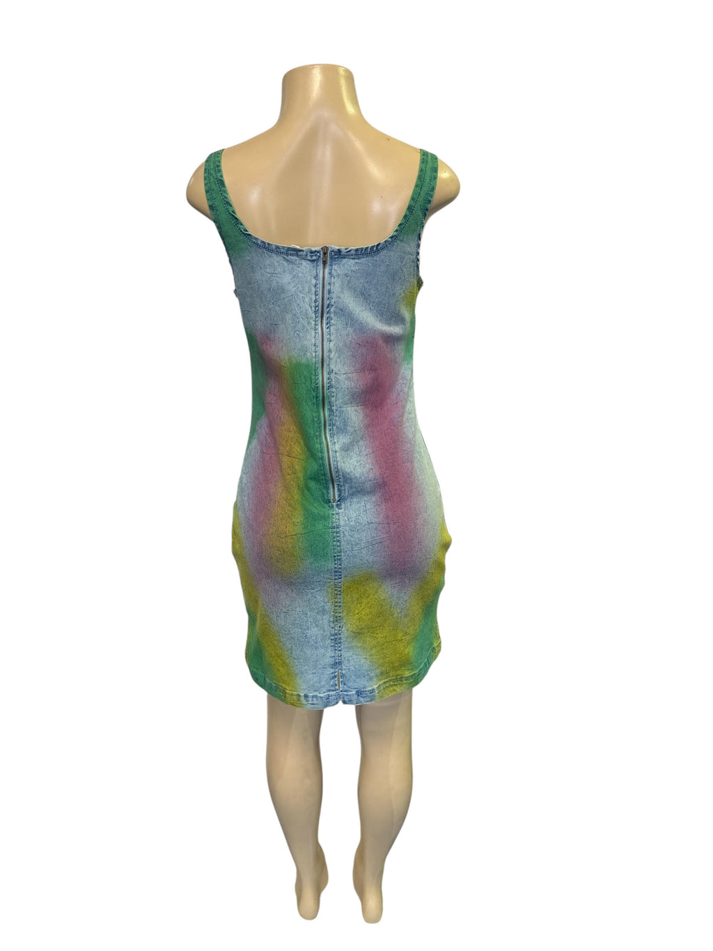 Tie Dye Bodycon Denim Mini Dress
