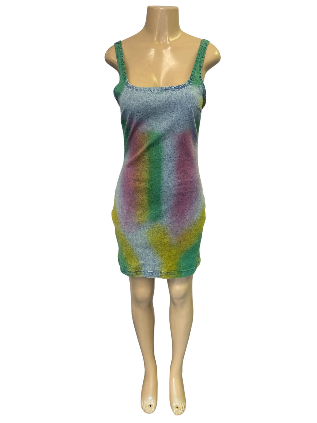Tie Dye Bodycon Denim Mini Dress