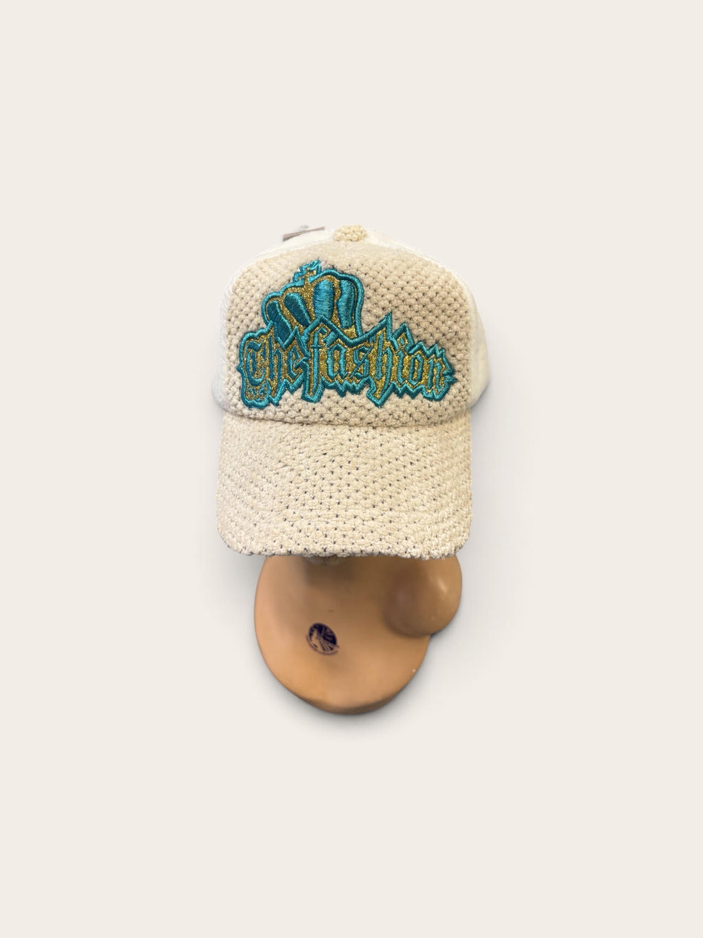 Blue Glitter "Crazy Forever" Baseball Cap with Gold Chain Detail | Embellished Trucker Hat