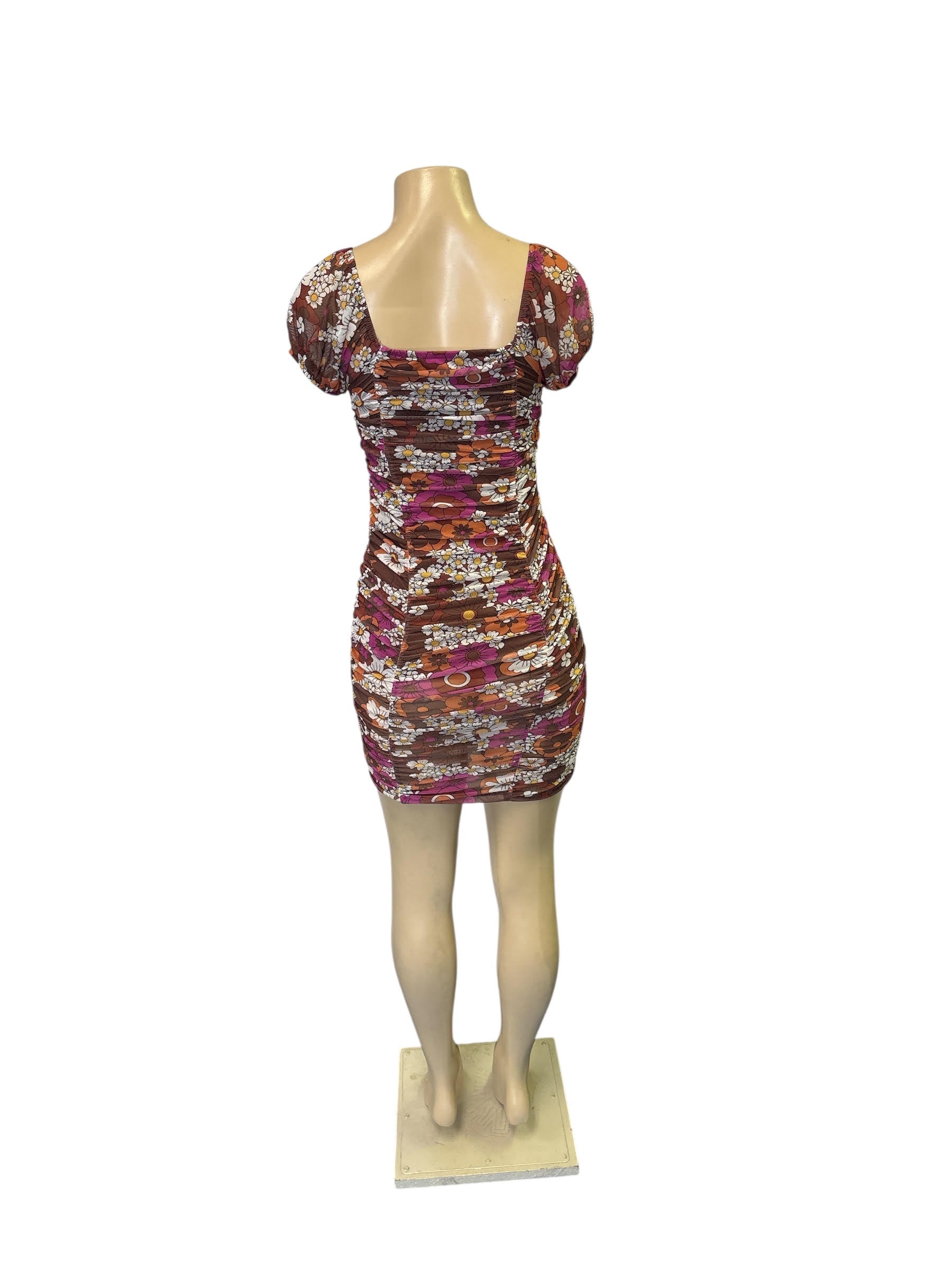 Floral Ruched Mini Dress