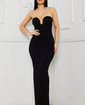 Lace-Up Back Strapless Tube Maxi Dress